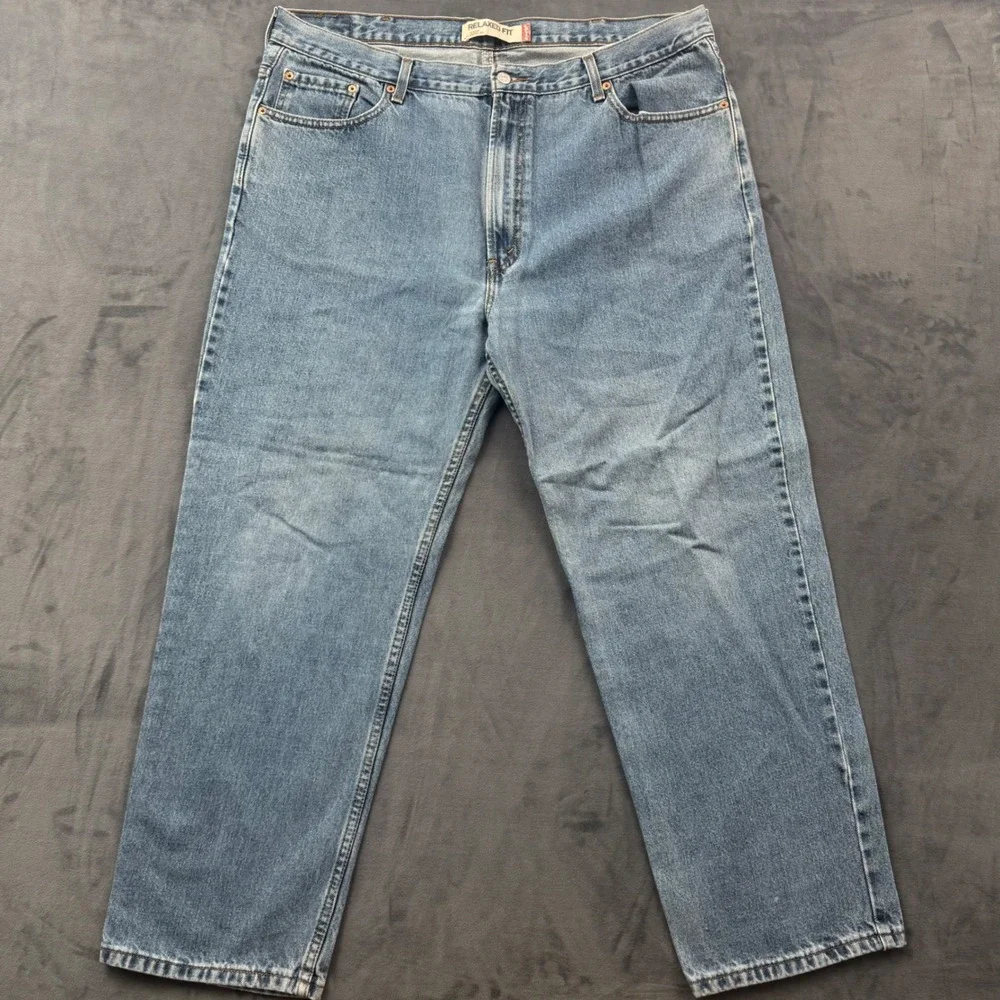 Levis 550 Relaxed Fit Jeans Mens 42x30 Medium Wash Blue Denim Tapered Leg